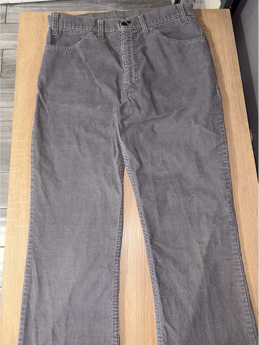 Vtg 70s 646 Corduroy Bell Bottom Flare Leg Pants Jeans 1977 Talon USA Fits 34x36